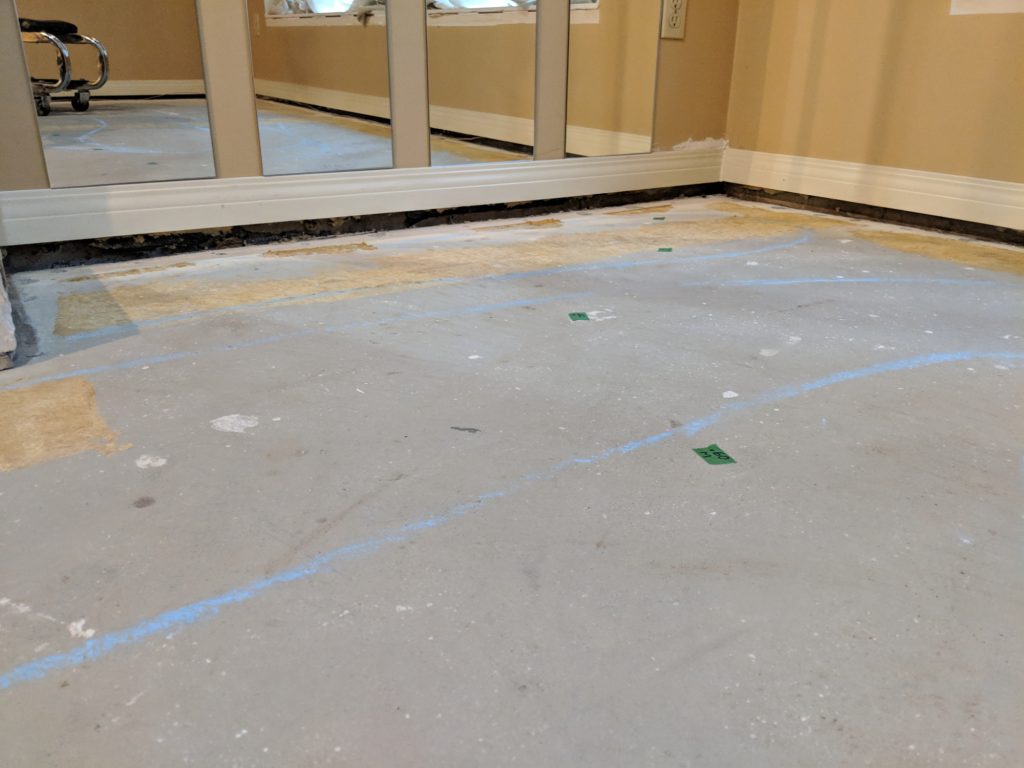 basement floor slab before lifting