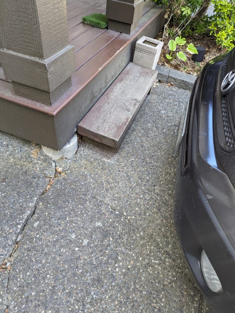 photos of driveway before lifting