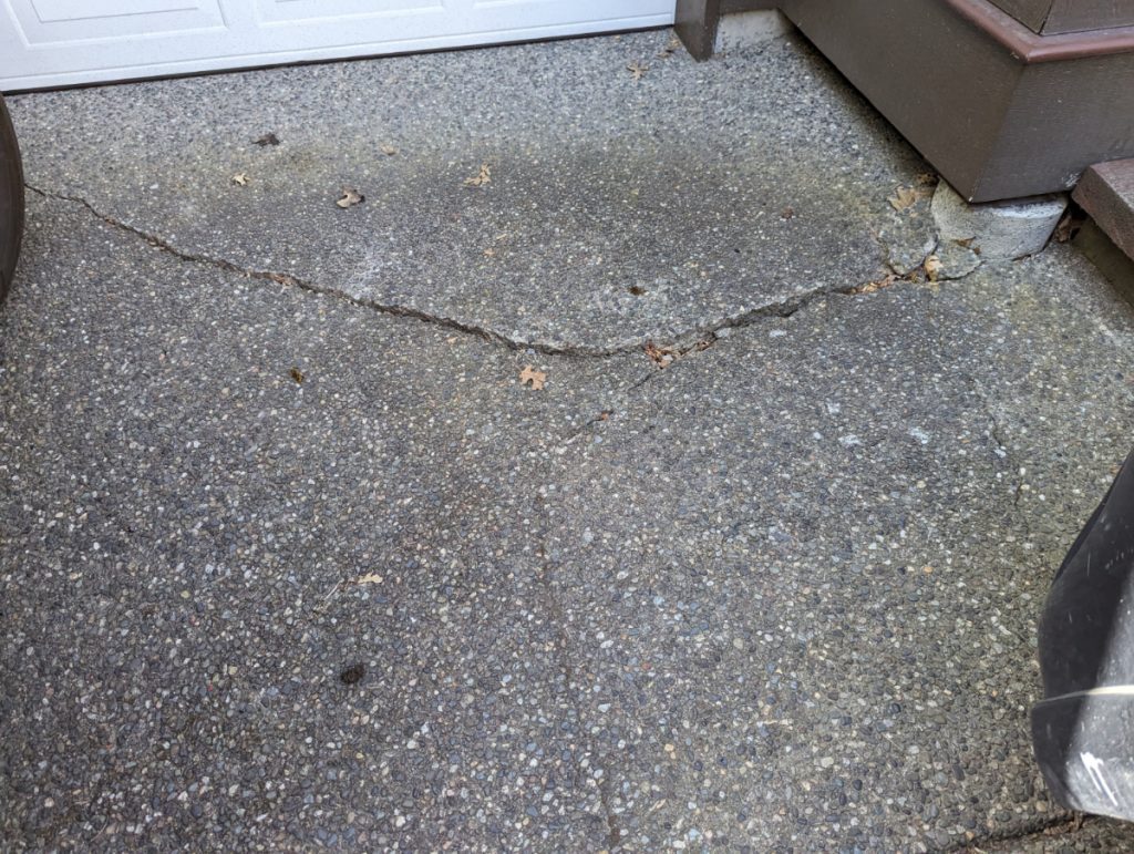 photos of driveway before lifting