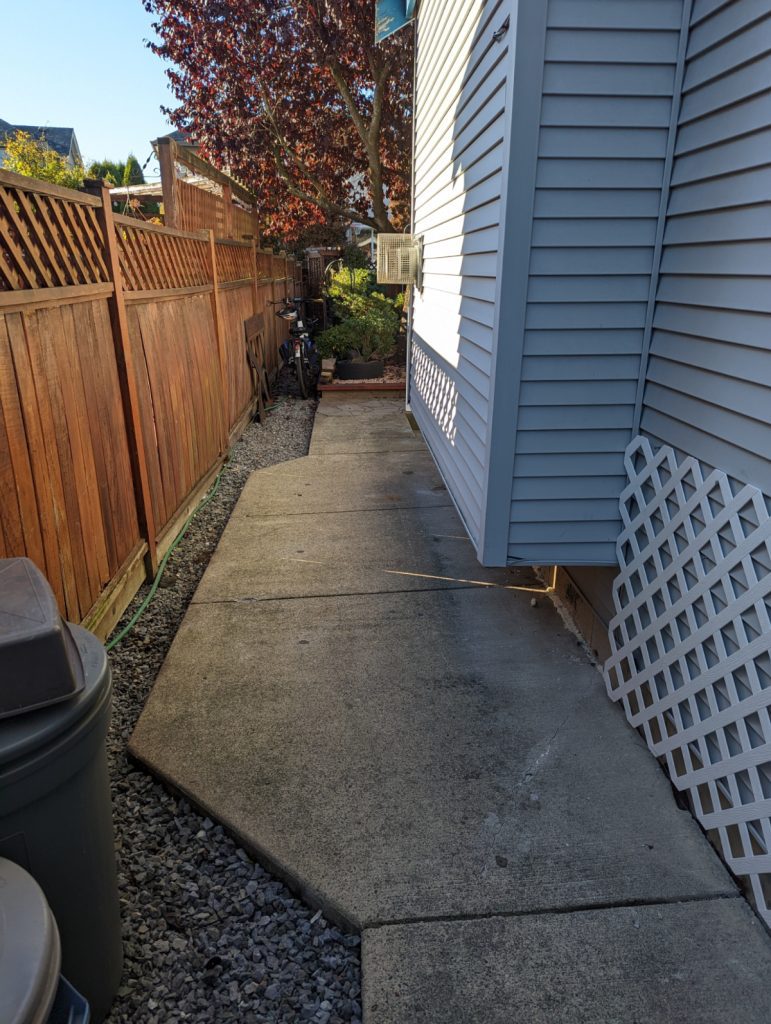 walkway after being leveled with polyurethane foam