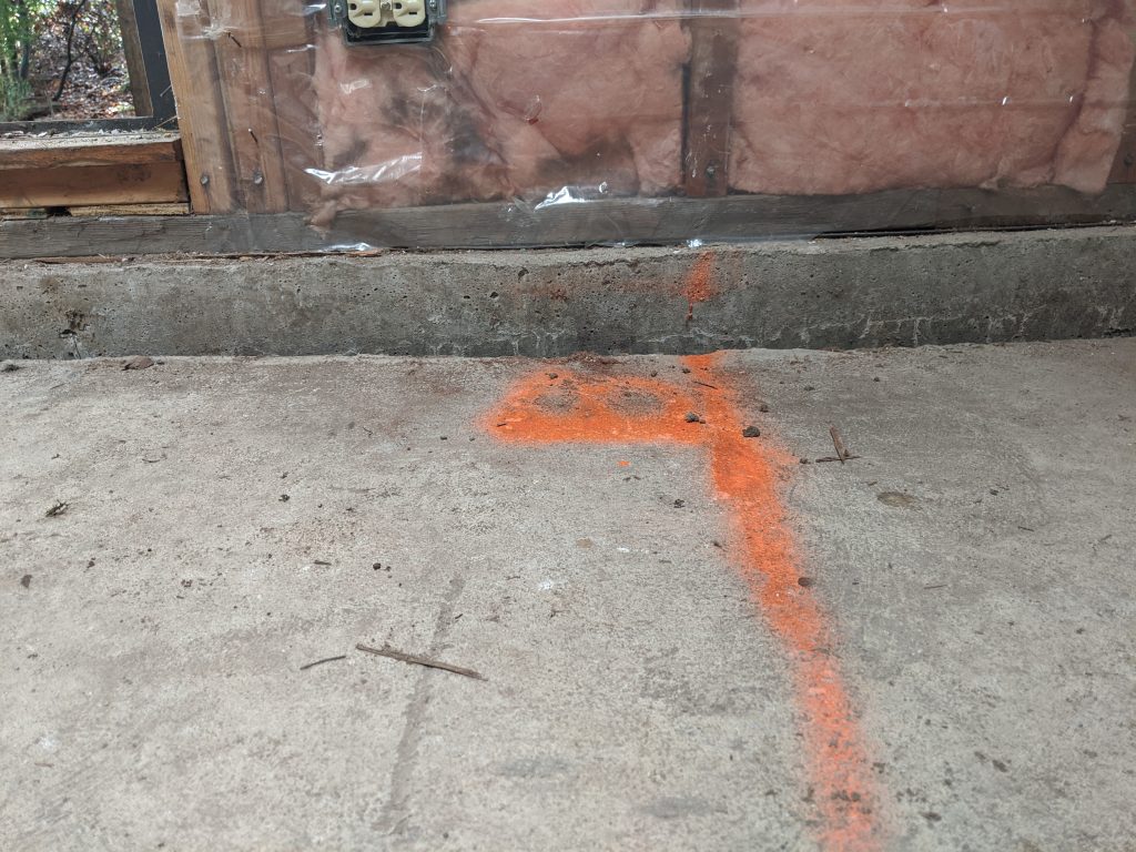 slab on grade before concrete lifting - settled 6"