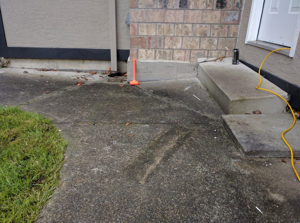 steps stairs outside door that have settled