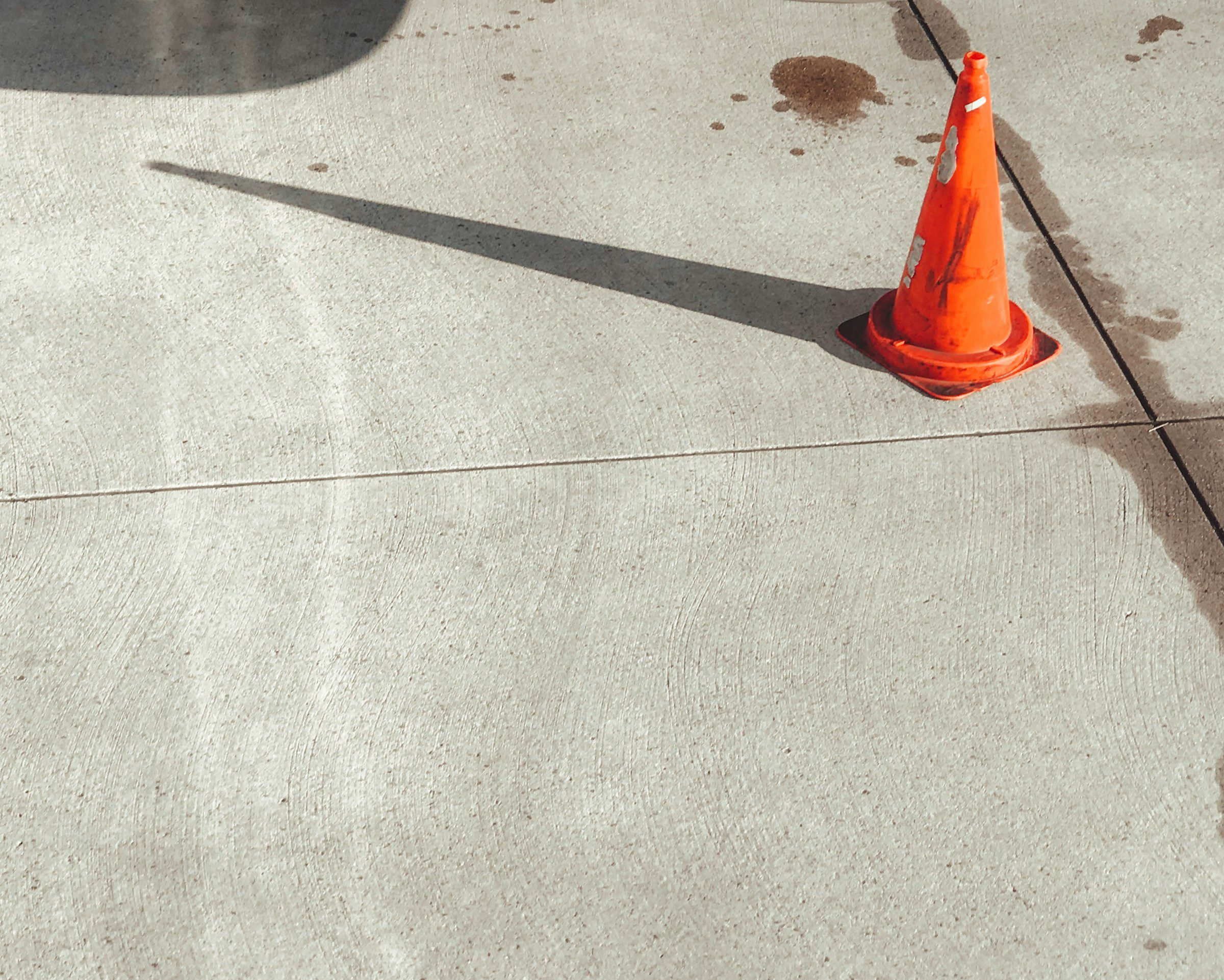 traffic cone on concrete to showcase our careers