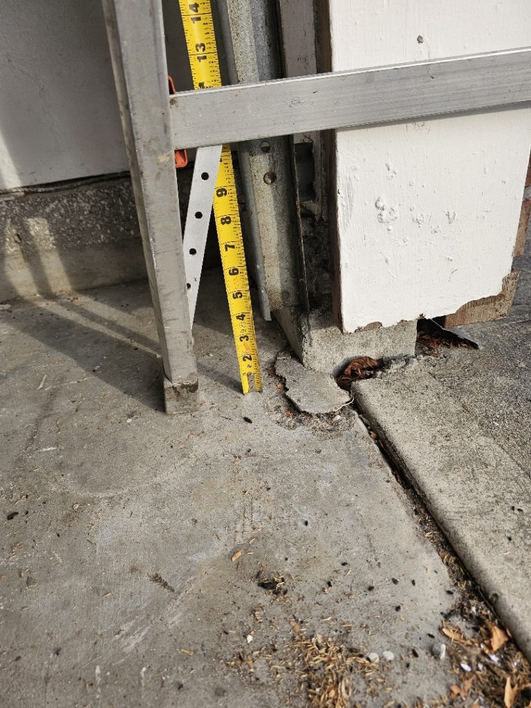 settled garage floor