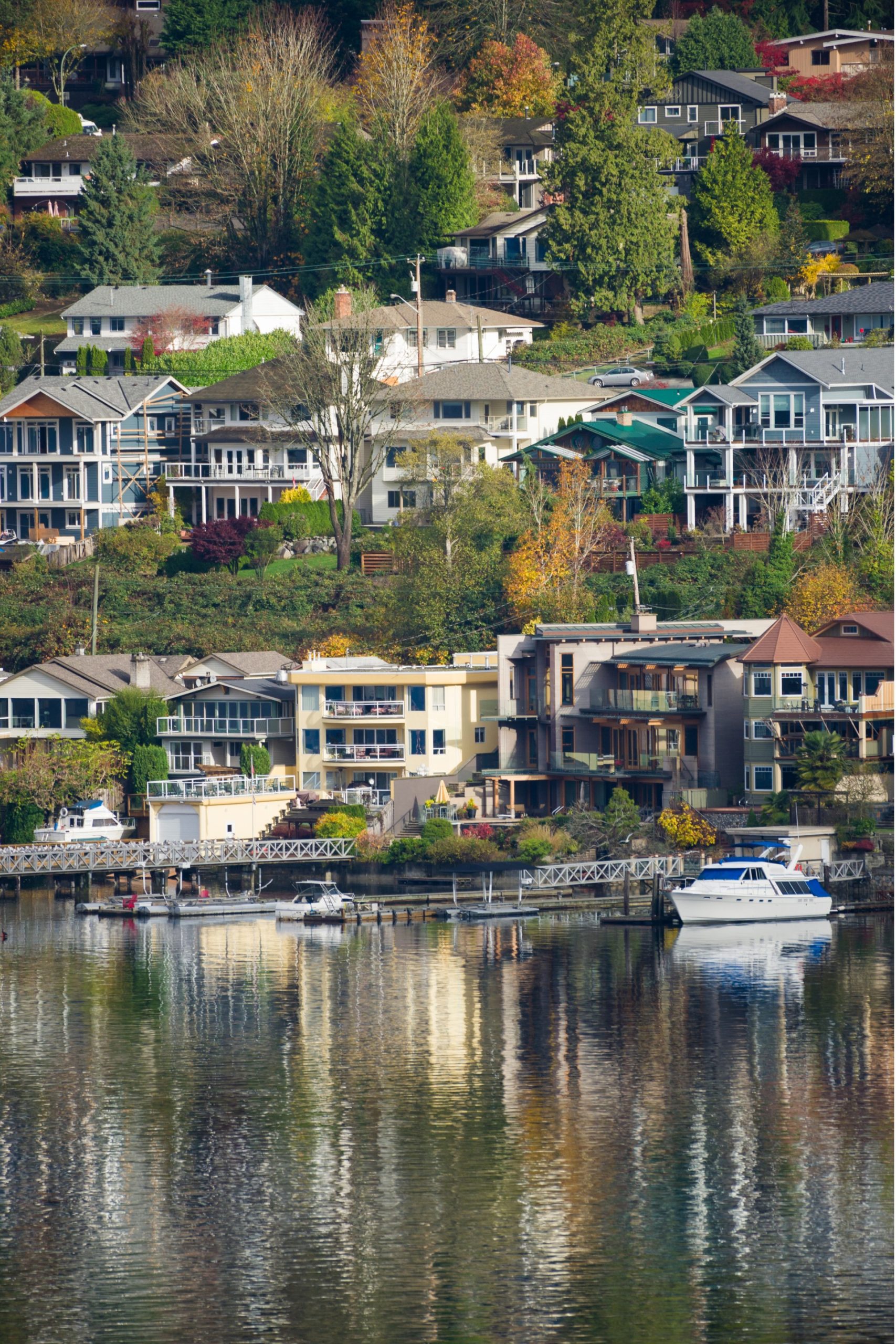 View of Port Moody, BC from the water